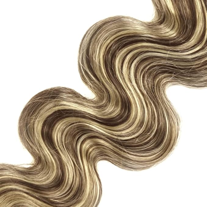 Highlight Human Hair Bundles Blonde Body Wave Bundles 12 14 16 Inch Niegmeag Brazilian Virgin Remy Hair Extensions Double Weft Real 2 Tone Blonde Mixed With Brown Bundle Hair Weave