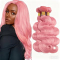 30 30 30 Inch Light Pink Bundles Human Hair Pink Body Wave Bundles Niegmeag Hair Brazilian Grade 8A Virgin Hair Extensions Double Weft Real Hair Weave