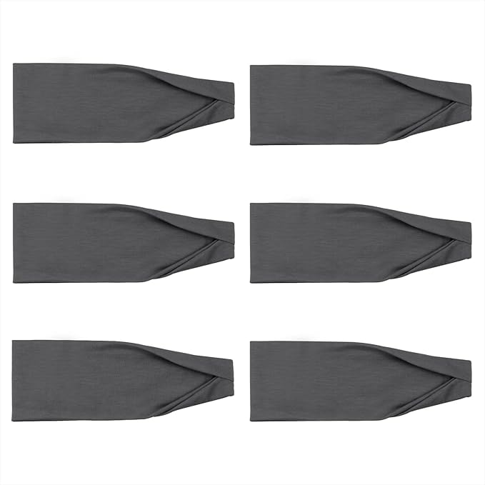 DRESHOW Yoga Sports Headbands for Women Elastic Non-Slip Headbands Workout Running Hair Bands 6 Pack