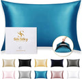 SilkSilky 100% Mulberry Silk Pillowcase - Pure 22 Momme High-Grade 6A Fibers for Hair & Skin, Envelope Closure, Natural, Organic, Breathable & Cooling Pillow Case (King, Teal)