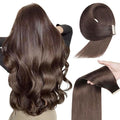 Tape in Hair Extensions Real Human Hair 24 Inch Darkest Brown Double Sided Tape for Skin Weft Hair Extension Invisible Tape in Hair Extensions Straight Remy Human Hair for Women 20pcs (2#,24 Inch)