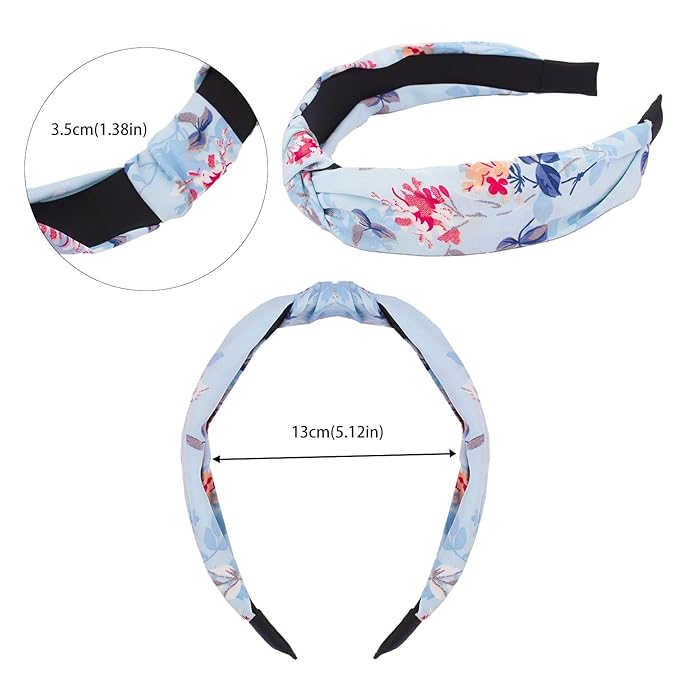 VELSCRUN Hairband, 12 Pcs Knotted Headbands for Women, Floral & Bohemian Patterns, Elastic, Soft, Wide Fashion Headbands, Hair Accessories for Women & Girls, Gifts