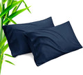 TELUS Pillow Cases Standard Size 2 Pack, Bamboo Rayon Cooling Pillowcases with Envelope Closure, Cool Breathable Pillow Case for Hot Sleepers & Night Sweats, 20x26 inches, Navy Blue