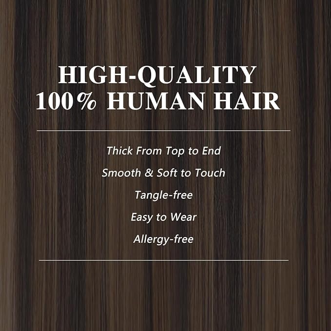 Balayage Clip in Hair Extensions Real Human Hair Straight Remy Human Hair Clip ins for Women, Natural Soft Human Hair, 8Pcs 120g, 22inch #1B/6/1B Balayage Natural Black to Chestnut Brown