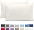Bare Home Microfiber Pillow Cases - Queen Size Set of 2 - Cooling Pillowcases - Double Brushed - Easy Care - Envelope Closure (Queen Pillowcase Set of 2, Cream)