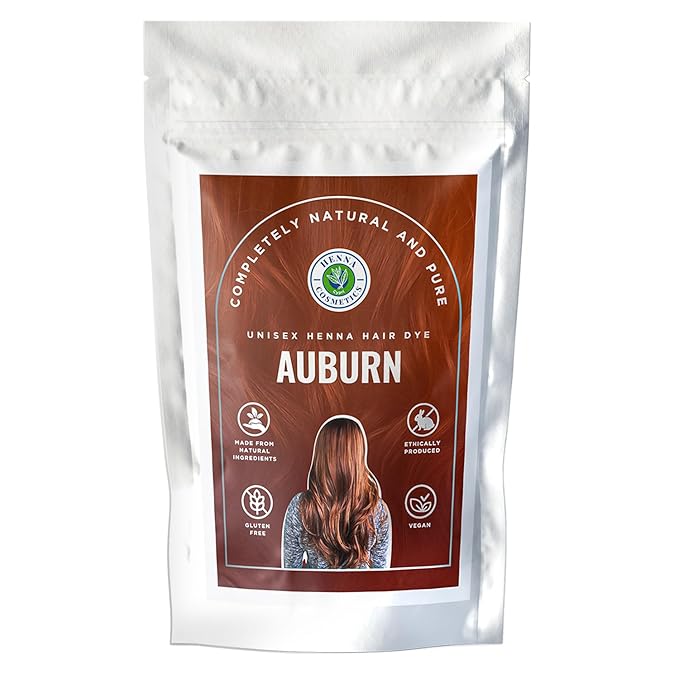 Natural Henna Hair Color Dye, 100% Pure Henna Powder for Hair Growth Organic (Auburn, 100 Gr + Free 50 Gr.)