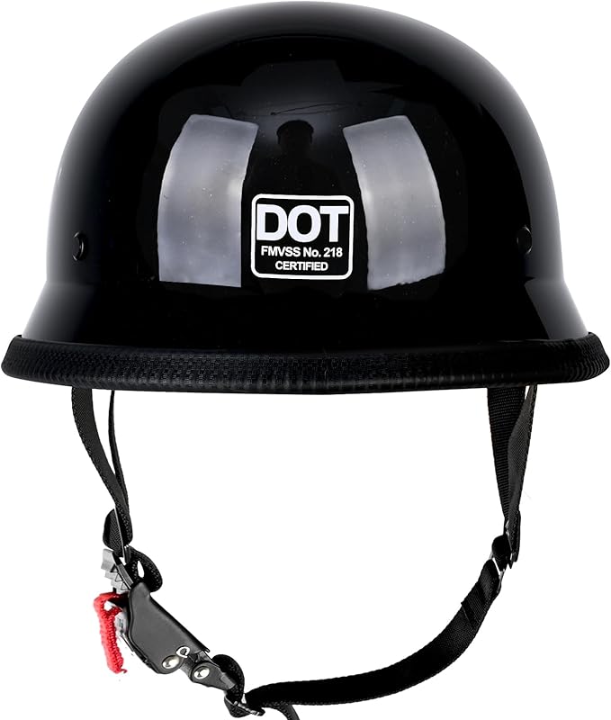German Style Skull Cap Adult Men Women Half Shell Helmet, DOT Approved Retro Face Helmet for Cruiser Scooter Chopper