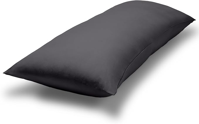 Bare Home Microfiber Body Pillow Cover - Ultra Soft - Cooling Pillowcase - Double Brushed - Pillowcase with Zipper Closure - Easy Care (20''x54'' Body Pillow Cover, Forged Iron Grey)