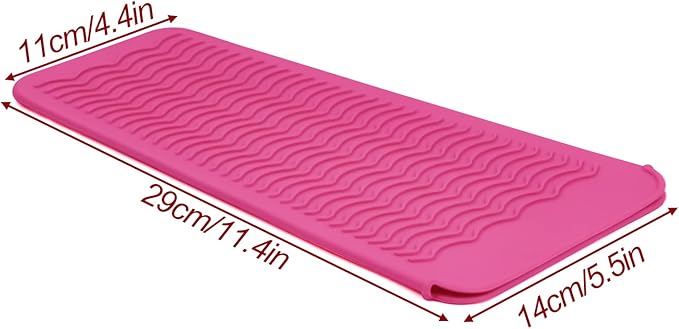 1Pack Silicone Heat Resistant Mat Pouch for Hair Straightener, Curling Iron, Flat Iron and Hot Hair Tools Pink