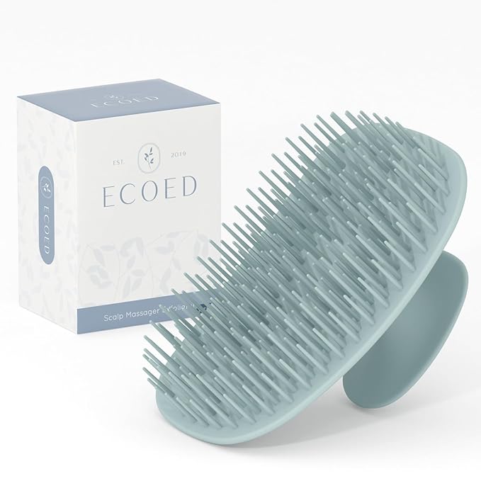 Scalp Massager Shampoo Brush, Scalp Scrubber & Exfoliator for Dandruff Removal, Wet & Dry Dandruff Comb and Detangler for Men and Women, Suitable for Short Medium Hair (Blue)