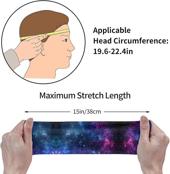 Sports Sweatband for Men and Women, Sweat-Absorbing Headbands for Moisture Wicking, Suitable for Fitness Running Cycling Hiking Yoga Football Exercise