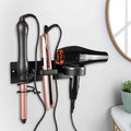 Hair Dryer Holder Wall Mounted 3in1 Hair Tool Organizer Blow Dryer Holder Bathroom Care Styling For Flat Iron,Curling Iron Matte Black