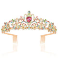 Didder Gold Multicolor Rhinestone Tiaras and Crowns for Women and Girls - Elegant Princess Crowns for Bridal, Wedding, Prom and Birthday Parties