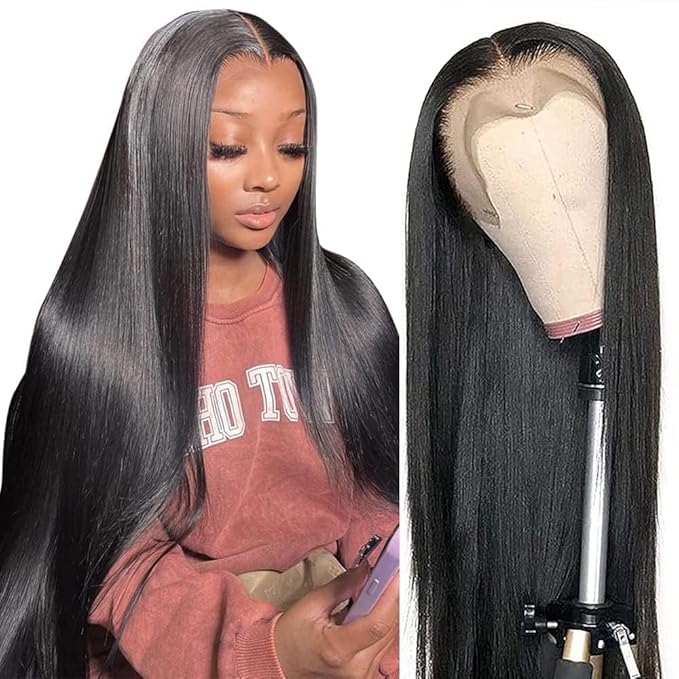 13x6 Straight Lace Front Wigs Human Hair 200 Density HD Lace Front Human Hair Wigs for Black Woman Brazilian Lace Frontal Wigs Pre Plucked 22 Inch