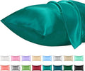 Lirex Satin Pillowcase for Hair and Skin, Super Soft and Cooling Similar to Silk, 2 Pack Queen Size 20"X 30" Pillow Cases with Envelope Closure, Gifts for Women Men, Aquamarine