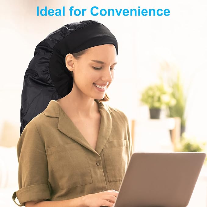 Upgraded Large Hooded Hair Dryer Bonnet Cap with Long Tube for Fast Drying, Fits All Head Sizes and Hair Styling