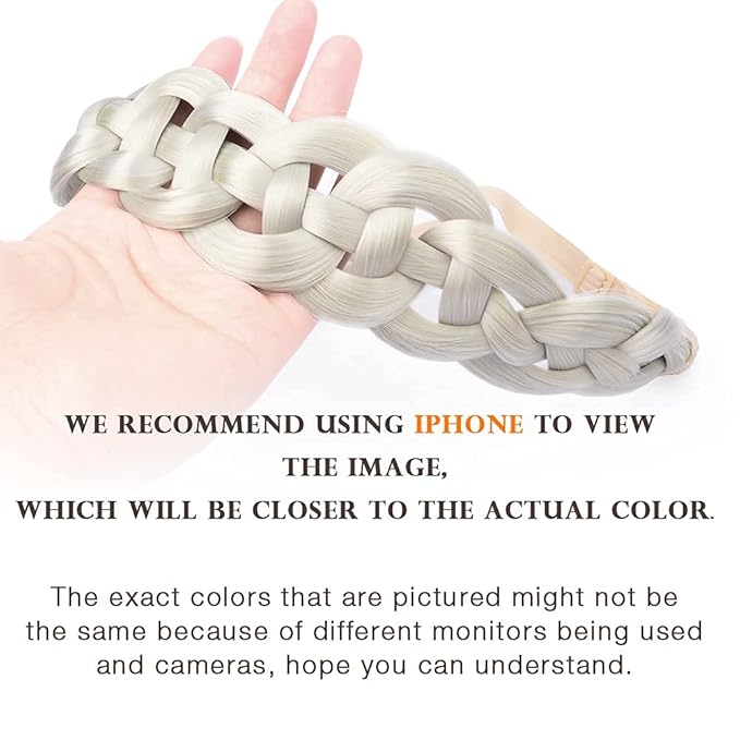 DIGUAN Hollow out Synthetic Hair Braided Headband Hairpiece Women Girl Beauty accessory for Women (Light Ash Blonde)
