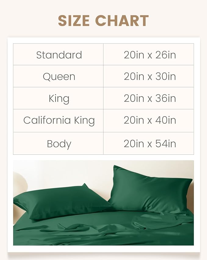 THXSILK Set of 2 100% Pure Mulberry Silk Pillowcase for Hair and Skin, 6A+ Grade Mulberry Silk Pillow Case Queen Size 20"x30", Real Silk Pillowcase with Zipper (Emerald Green)