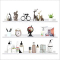 AZSKY 48 Inch White Large Picture Ledges Wood Photo Display Shelf Long Shallow Picture Shelf for Pictures with Lip Wall Mounted Set of 3 for Living Room Bedroom Bathroom Kitchen Same Sizes