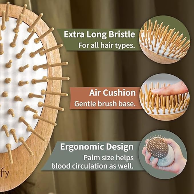 Uffy Acubrusher – 24K Gold-Plated Gua Sha Hair Brush | Ergonomic Scalp Massager for Dandruff & Hair Growth | For All Hair Types | Ideal Gift Choice in Sunshine Yellow