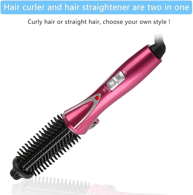 Hair Curler Brush, 30W Foldable Curling Iron Comb Salon Air Paddle Styling Brushes Generator Ceramic Lightweight Hot Air Volumize Hair Brush for Volume and Soft Curls(US)