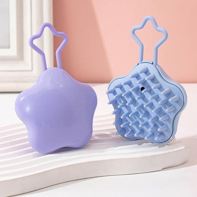 Silicone Scalp Massage Hair Washing Brush Wet and Dry Shampoo Brush Body Scrubber Bath Head Massage Brush