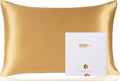 ZIMASILK 100% Pure Mulberry Silk Pillowcase for Hair and Skin Health,Soft and Smooth,Both Sides Premium Grade 6A Silk,600 Thread Count,with Hidden Zipper,1pc (King 20''x36'',Golden)