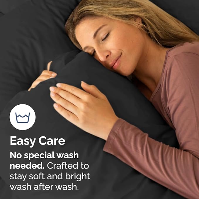 Queen Pillow Cases Set of 6 - Ultra Soft Hotel Quality Pillowcase Covers - Comfy & Wrinkle Free - Shrink, Stain and Fade Resistant - Easy-Care, Machine Washable Pillow Protectors - 6 Piece Set - Black