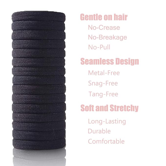 15pcs Hair Ties No Damage Strong Stretchable Hair Bands for Curly Heavy and Long Hair All-Day Hold Ponytail Holders SnagFree Rubber Bands Hair Accessories Ideal Gifts for Women Teens Girs