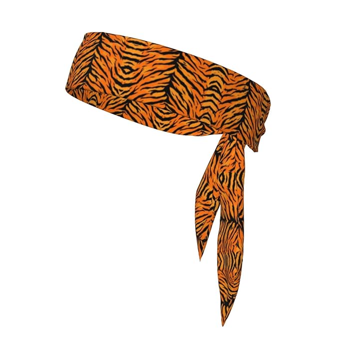 Men Women Beauty Skinny Sports Sweatbands Head Decor for Running Travel Shower, Elastic Multi Style Tiger Stripe Animal Print Head Ribbon Headwear