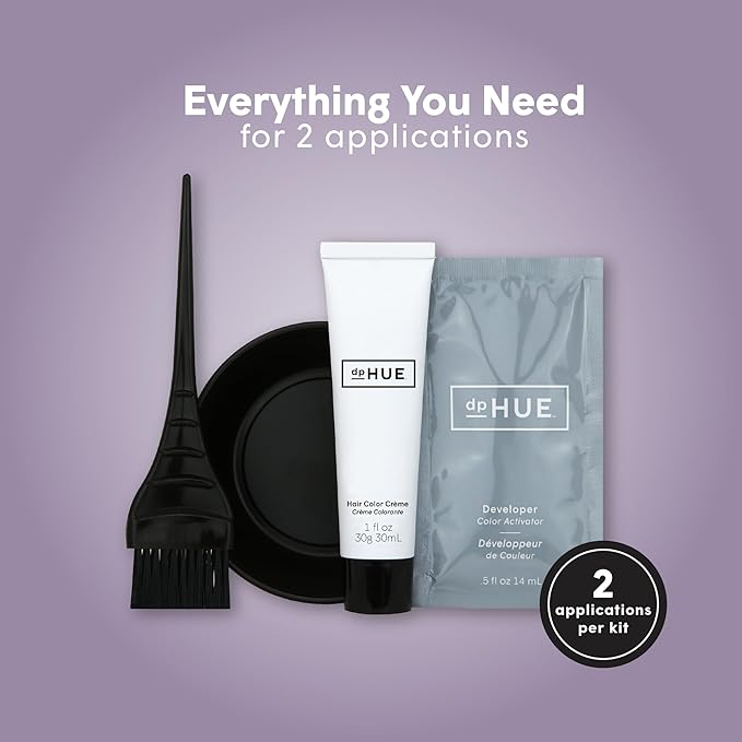dpHUE Root Touch-Up Kit, Dark Brown - Permanent Hair Color for Gray Coverage - Includes Two Applications - Paraben, SLS & SLES Sulfate Free - Leaping Bunny Certified