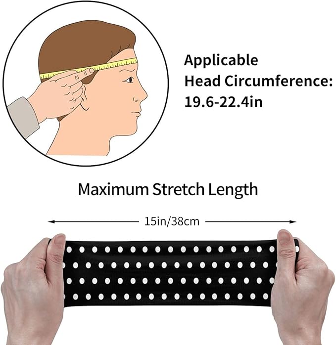 Sports Sweatband for Men and Women, Sweat-Absorbing Headbands for Moisture Wicking, Suitable for Fitness Running Cycling Hiking Yoga Football Exercise