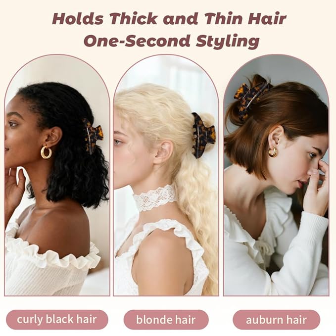 French Hair Claw Clips for Women Grils,4 Inch Strong Hold No Slip Grip Accessories Acetate Material,Not Easily Damaged,Thick or Thin Hair (Tortoiseshell)