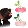Hair Claw Clips for Women, 2Pcs Large Non-Slip Strong Metal Cherry Butterfly Sparkly Hair Jaw Clips, Cute Hair Holding Headwear Gifts