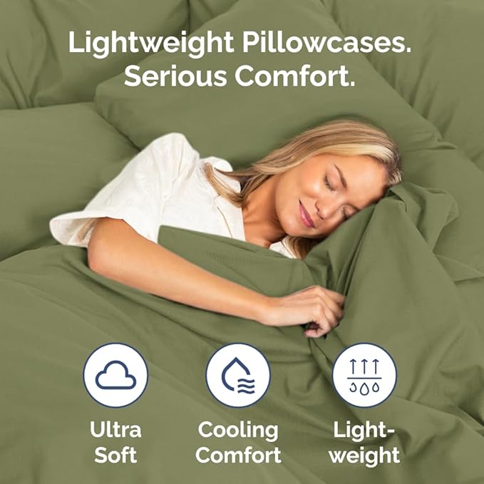 King Pillow Cases - 2 Pack - Super Soft Pillowcase Covers - Envelope Enclosure - Hotel Quality Pillow Protectors - Wrinkle Free, Shrink & Stain Resistant - Machine Washable - 20" x 40" (Sage Green)