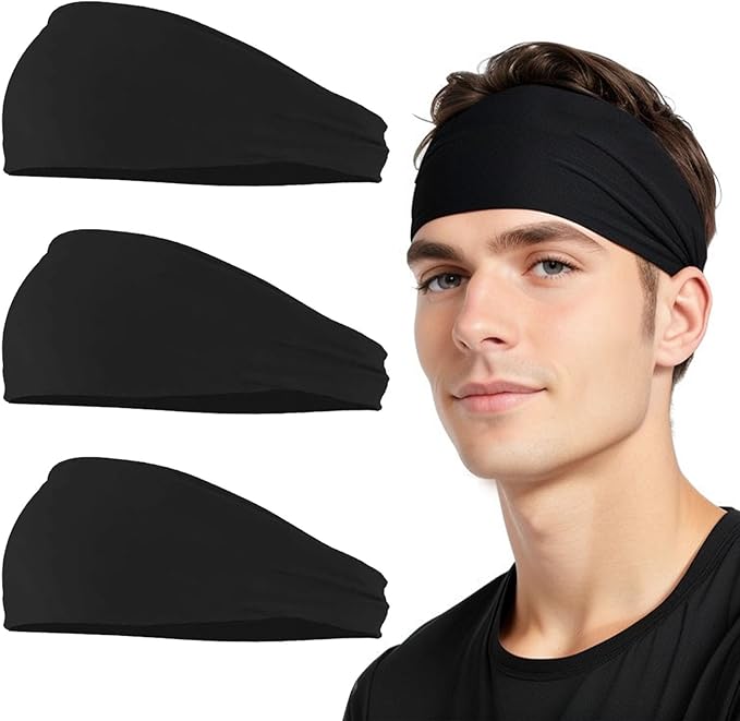 Yoga Headbands for Women, Non Slip Elastic Sweat Hairbands, Solid Color Head Accessories Headscarves Hair Hoop, Sweat-Absorbing Hairbands for Sports, Fitness, Running