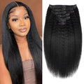 Seamless Clip In Hair Extensions Human Hair Invisible Pu Skin Weft Kinky Straight Seamless Clip Ins For Black Women Real Human Hair Extensions 8pcs With 18clips Per Set 120g (16inch,Natural Black)