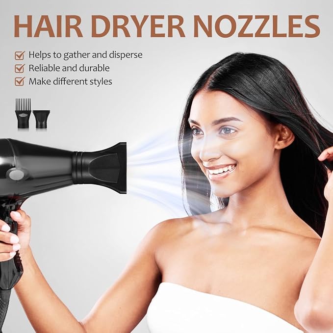 CLISPEED 2 Pcs Universal Hair Dryer Nozzle: 2 Type Hair Dryer Attachment Concentrator - Replacement Blow Flat Nozzle and Comb Attachment