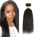 30 Inch Human Hair Bundles Color 1B Kinky Straight Bundles Brazilian Virgin Soft and Silky Remy Hair Extensions Niegmeag Double Weft Natural Black Yaki Straight Bundle 100g