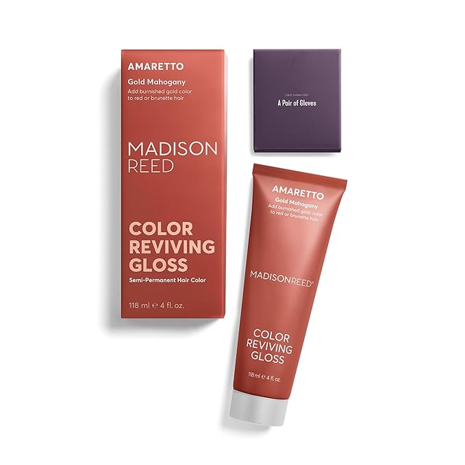 Madison Reed Color Reviving Gloss, Amaretto - Bronze, Semi-Permanent Hair Dye, Enhances Hair Color & Corrects Tone, Adds Brilliant Shine, Keratin & Argan Oil, 4 Fl Oz (118 mL)