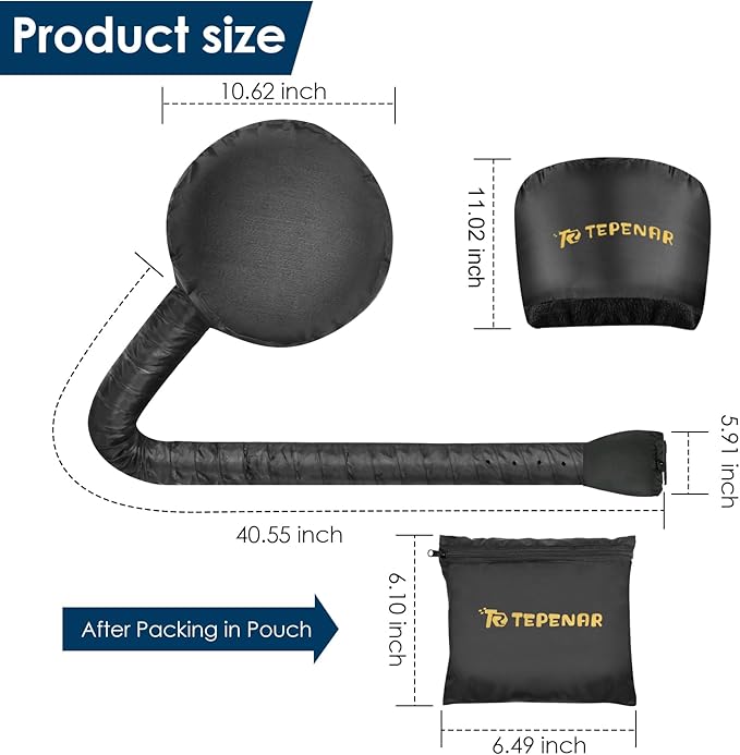 Hair Dryer Bonnet - Upgraded Extra Large Soft Adjustable Hooded Cap for Fast Hair Styling and Care