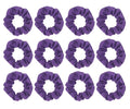 12pcs Cotton Hair Scrunchies Single Jersey Solid Color Ponytail Holders Elastic Hair Ties for Women Accessories (Purple)