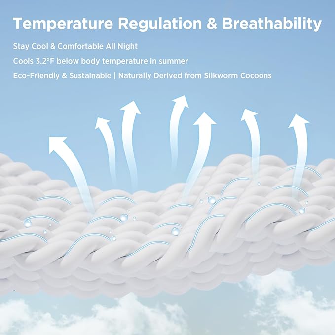 Utukky 100% Mulberry Silk Pillowcase 22 Momme - Ultra Premium 6A Grade Silk Pillow Case - Envelope Enclosure - Breathable Cooling Pillow Cover