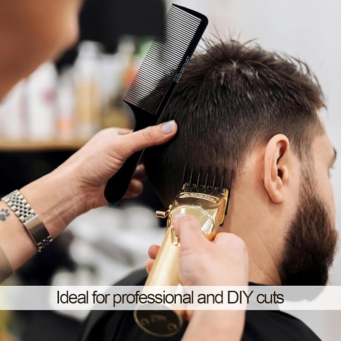 Styling Gear No. 403 Fade Baraber Clipper Blending Hair Comb Cutting Combs Barber Flexible Combs 2 Pcs. (Black)