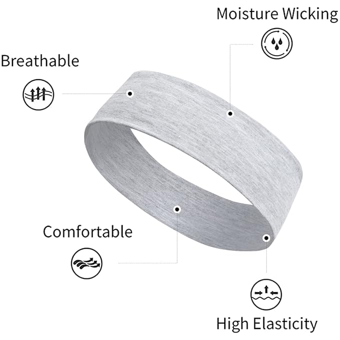 TERSE Headbands for Women Trendy Cherry Print - Non Slip Head Bands Soft Fabric Hair Bands for Workout Yoga Running Sport - Wide Thick Hair Wrap for Girls