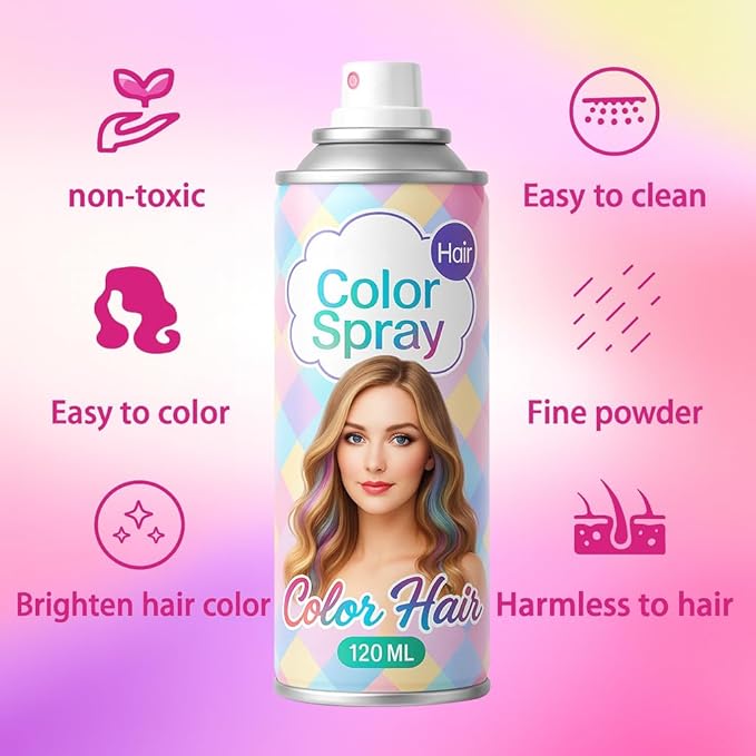 Blue Temporary Hair Color Spray for Adlut & Teens, 1-Day Washable Hair Spray, Bold Vibrant Shade for Halloween, Cosplay, School Spirit Days, Crazy Hair Day