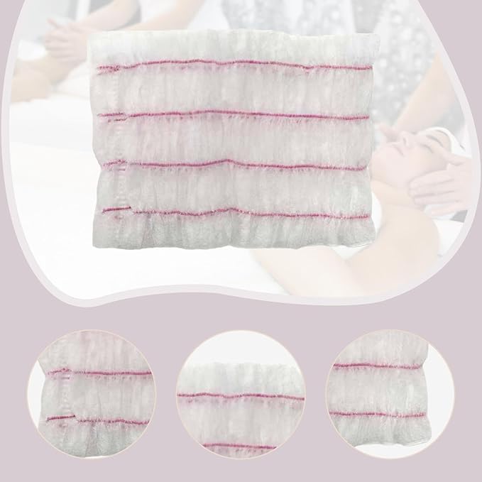 100Pcs SPA Facial Headbands SPA Makeup Headbands Skincare Hair Bands Makeup Head Wraps for Bath Home Showering Personal Use, White Pink