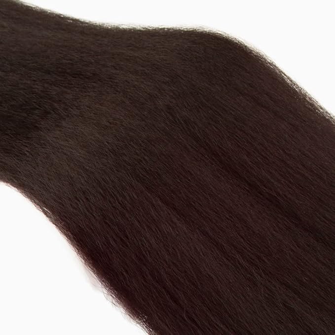 26 28 30 Inch Chocolate Brown Human Hair Bundles Brown Kinky Straight Bundles Niegmeag Hair Peruvian Grade 8A Virgin Hair Extensions Color 4 Kinky Straight Bundle 100g/Pc