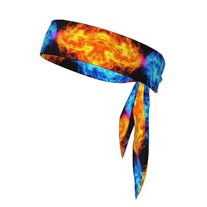 Men's Women Red Blue Fire Sports Sweat Band Multi Style Fashion Head Ribbon Headwear for Yoga Fitness Shower