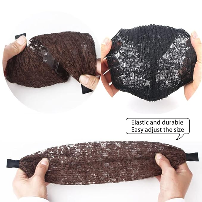 DORIS&JACKY Fashion 2.5 Inch Wide Lace Headbands Elastic Hairbands With Teeth Headwear Accessories For Women And Girls… (Wide Lace-5PCS)